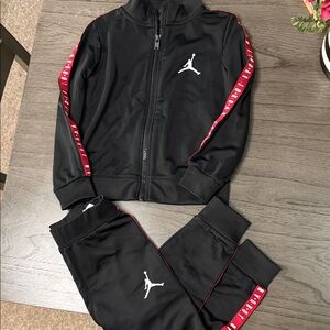 Jordan Black Tracksuit with Red Trim